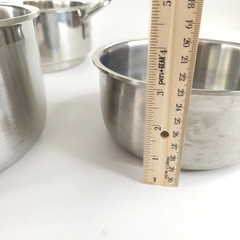 Cuisinart Multiclad Pro 1.5qt and 3 qt Saucepans with Lids and Steamer Insert